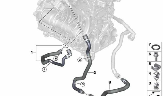 Tubo del cárter OEM 11538514096 para BMW F48, F39 (modelos X1 xDrive25d y X2 xDrive25d). Pieza original BMW.