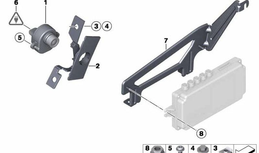 Verkabelung für die laterale Sichtkammer OEM 61119186295 für BMW F07, F10, F11, F06, F12, F13, F01, F02. Original BMW.
