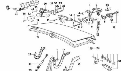 Resorte de presión de gas para BMW E32 Serie 7 (OEM 51241908431). Original BMW