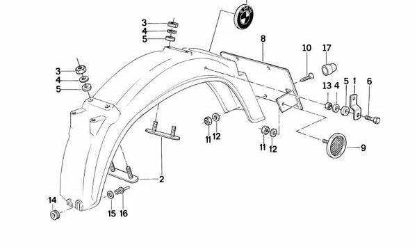 Soporte de carenado OEM 46622307013 para BMW Motorrad (Modelos compatibles: R1200GS, R1200GS Adventure, K50, K51). Original BMW.