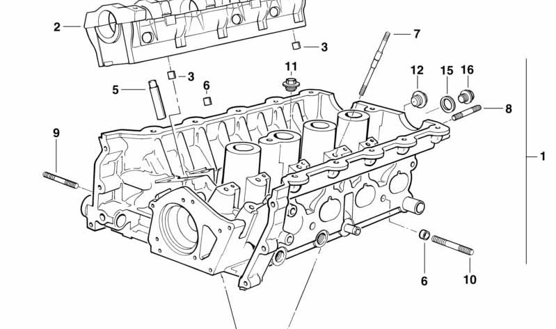 Gefangenenschraube M7X45 OEM 07129908199 für BMW E30, E36, E34, E39, E38, E31, Z3. Original BMW.