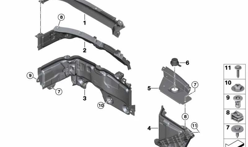 Soporte para la batería OEM 51717473113 para BMW F40, F44. Original BMW.