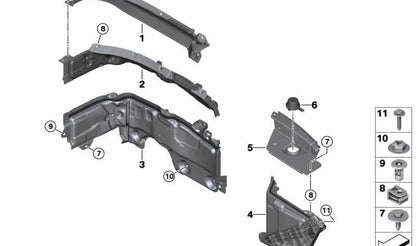 OEM du renforcement arrière supérieur 51717290714 pour BMW F40, F44, F48, F39 et Mini F54, F60. BMW et mini d'origine.