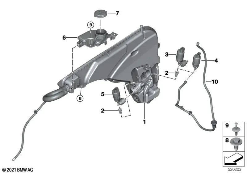 Channel de remplissage pour BMW F97, F97N, G01, G01N, G08, G08N, F98, F98N, G02, G02N (OEM 51317399028). BMW d'origine.