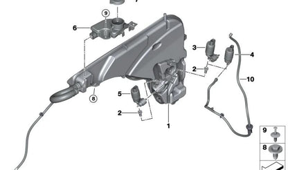 Depósito líquido limpiaparabrisas OEM 61667483867 para BMW X5 (F95, F95N, G05, G05N, G18, G18N), X6 (F96, G06) y X7 (G07, G07N, XM G09). Original BMW.