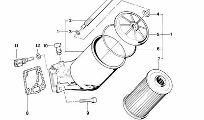 Filtro de aceite OEM 11429063138 para BMW E12, E23, E24, E28, E32, E34 (todos los modelos compatibles). Recambio original BMW.