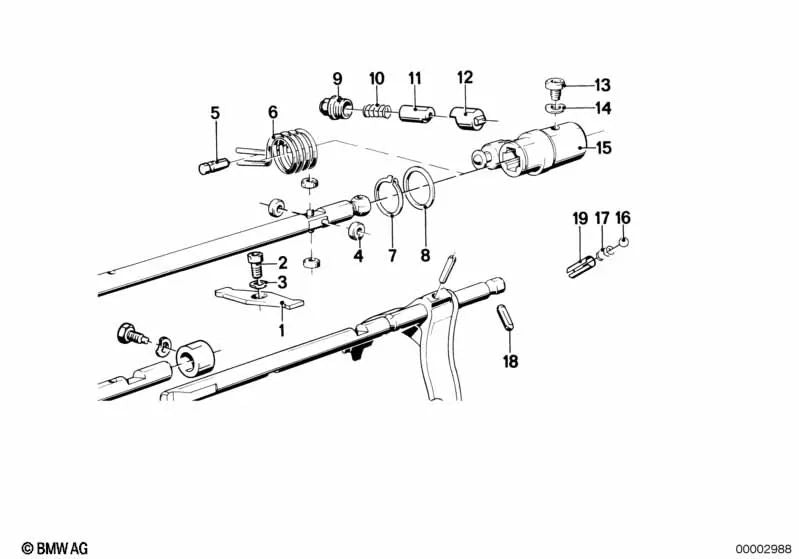 Compression spring for BMW 3 Series E21, E30 5 Series E12, E28, E34 6 Series E24 7 Series E23 (OEM 23311200811). Original BMW.