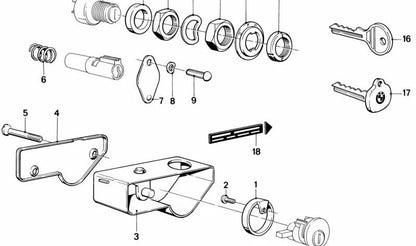Cerradura OEM 51251230186 para BMW R50, R60, R75, R80, R90, R100. Original BMW.