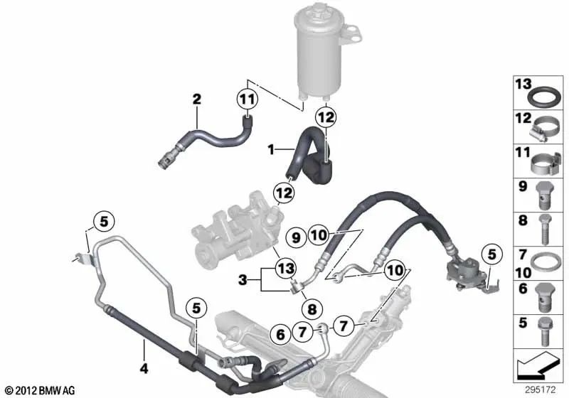 Tubo di espansione per BMW X5 E70, E70N, X6 E71 (OEM 32416787036). BMW originale