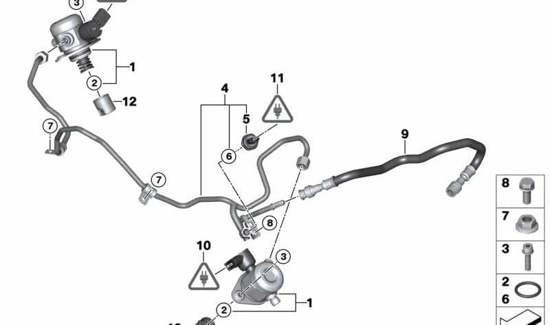 Manguera de combustible para BMW X5 E70, X6 E71 (OEM 13537582065). Original BMW