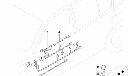 Cableado lado conductor OEM 61128379793 para BMW E36. Original BMW.