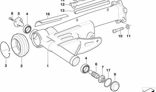 Cubierta basculante OEM 33172332570 para motos BMW R 850 C, R 1200 C, R 1200 CL. Original BMW Motorrad.