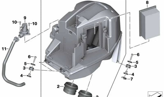 Casquillo OEM 13717707851 para BMW Motorrad F 800 GT, F 800 S, F 800 ST, F 800 R. Compatível com os modelos FK71 e FK73. BMW Motorrad original.