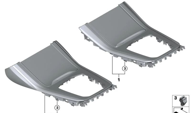 Miko Esche Maser housing gloss silver grey for BMW X5 F95, G05 (OEM 51168745395). Original BMW