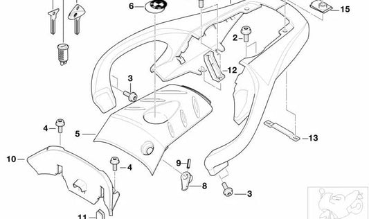 Paramento terminal OEM 46542350077 para motos BMW F 650 GS, F 650 GS Dakar. Original BMW Motorrad.