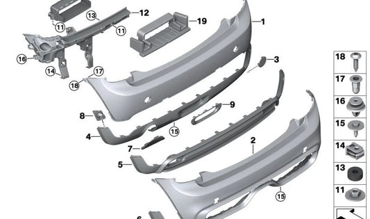 Tapa de argolla para remolque izquierda imprimada OEM 51317380021 para MINI F56, Cabrio F57, Cabrio F57 BEV. Original MINI.