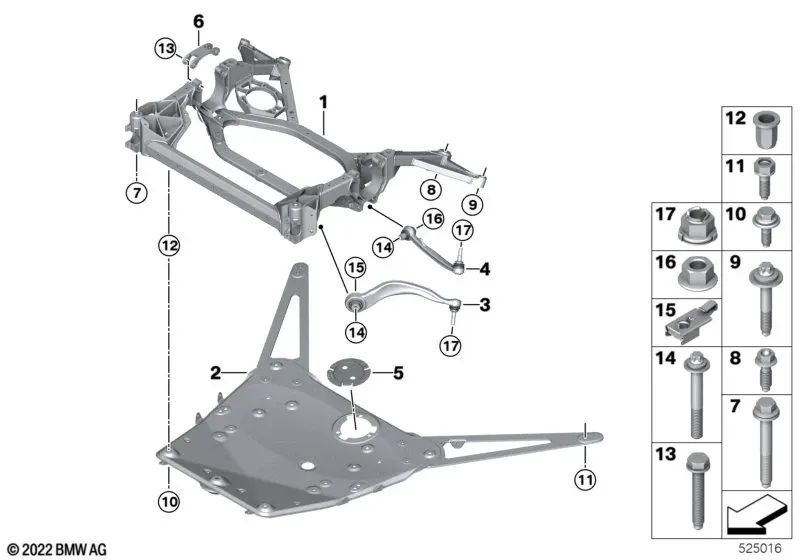 Tie Rod with Rubber Bearing Right for BMW 3 Series G80, G81, 4 Series G82, G83 (OEM 31108095654). Original BMW.