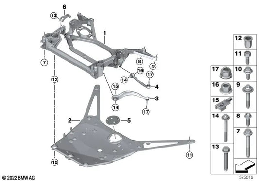 Tie Rod with Rubber Bearing Right for BMW 3 Series G80, G81, 4 Series G82, G83 (OEM 31108095654). Original BMW.