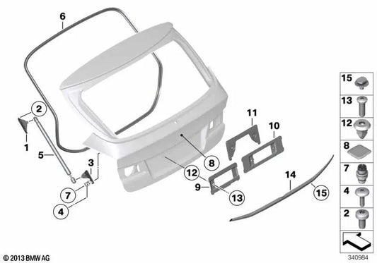 Lower left support for BMW X1 E84 (OEM 51242990131). Original BMW
