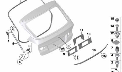 Junta goma maletero OEM 51762990474 para BMW X1 E84. Original BMW.