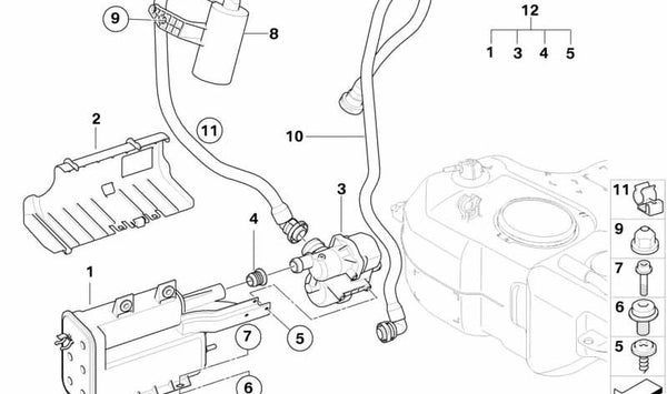 Tubería de ventilación con filtro de polvo OEM 16127390880 para MINI Clubman R55, R55 LCI. Original MINI.