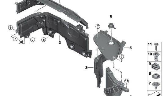 Tapa del compartimento batería OEM 51717491956 para MINI F20, F56, F57, F55, F54, F60. Original MINI.