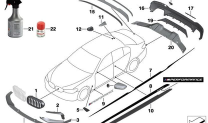 Embellecedor lateral derecho OEM 51118064980 para BMW G30 y G31. Original BMW.