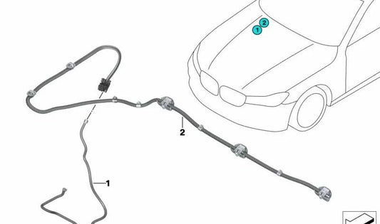 Windshield Wiper Nozzle Chain OEM 61667357373 for BMW G11, G12. Original BMW.