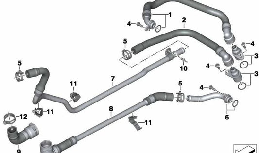 OEM Kühlmittelrohr 17128545079 für BMW Motorrad C evolution (K17). Original BMW Motorrad.
