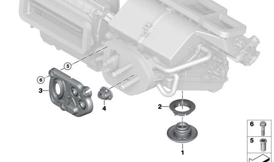 Soporte de fijación OEM 64119290524 para BMW I12, I12N, I15. Original BMW.