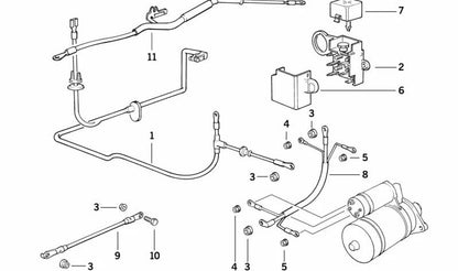 Punto de conexión B+ OEM 12521724261 para BMW E31 850Ci, 850CSi {todos los modelos compatibles: EG11, EG12, EG21, EG22, EG41, EG91, EG92}. Original BMW.