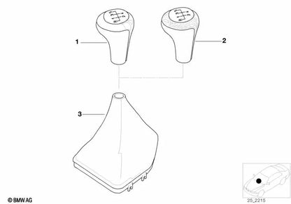 Lederwechselknopf/M -Platte/5 Geschwindigkeiten für die BMW 5 E39 -Serie (OEM 2511229183). Original BMW