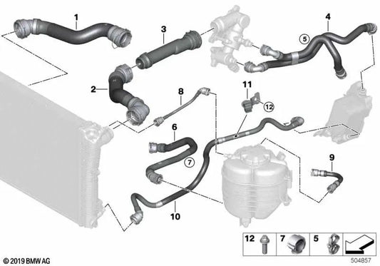 Radiatore refrigerante per la serie BMW 3 G20, G21 e 4 G22, G23, G26 (OEM 17128598377). BMW originale