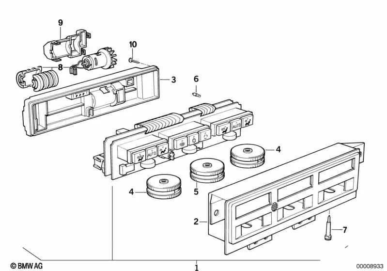 Temperature Rotary Switch for BMW E31 (OEM 64111392084). Original BMW