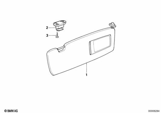 Solarvisor mit rechter Spiegelabdeckung für die BMW 8 E31 -Serie (OEM 51168156462). Original BMW