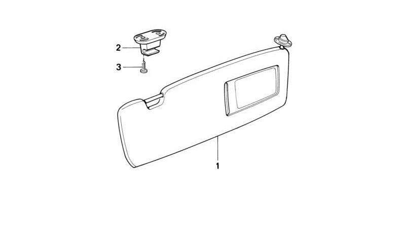 Parasols with right mirror OEM 51168169008 for BMW E34. Original BMW.
