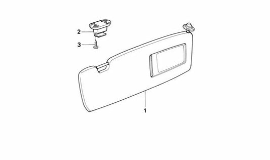 Parasols with right mirror OEM 51168169008 for BMW E34. Original BMW.