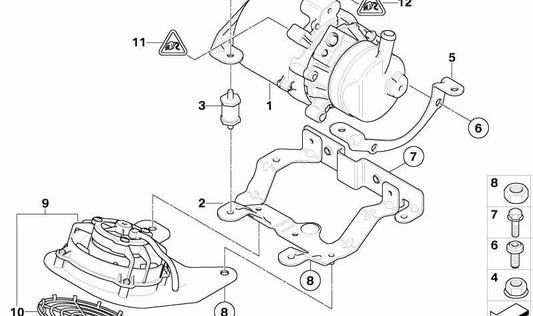 OEM 32426754449 Supporto della pompa di ServeDirection per Mini R50, R52, R53. Mini originale.