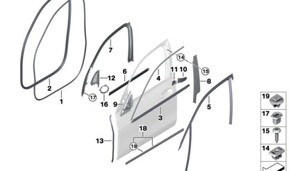 Pilar à Izquierdo OEM Scel Scel Board 51769465615 pour BMW X5 {F95, F95N, G05, G05N, G18, G18N} et BMW X7 {G07, G07N}. BMW d'origine.