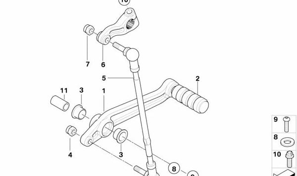 Casquillo OEM 23417688371 para BMW Motorrad K 1200 S, K 1200 R, K 1200 GT. Compatible con modelos KK40, KK43 y KK44 (2004-2008). Original BMW Motorrad.