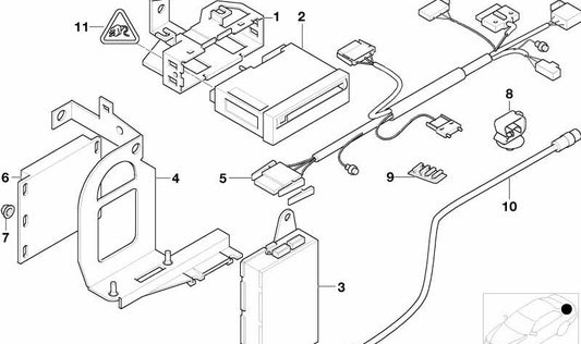 Soporte para módulo de vídeo OEM 65508375131 para BMW E38. Original BMW.