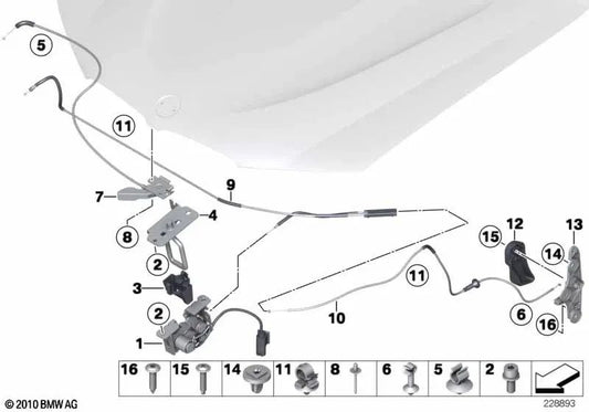 Fronthukantriebhebel für BMW F25, F26 (OEM 51239175035). Original BMW