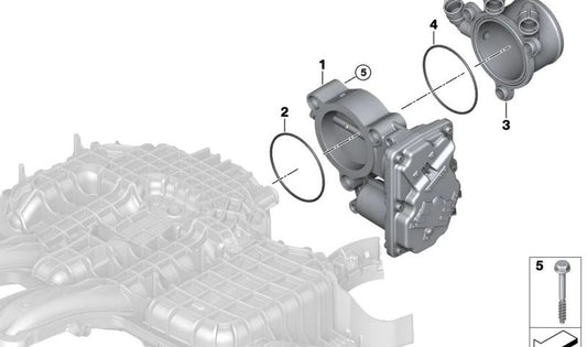 Adaptador de cuerpo de aceleración OEM 13717642407 para BMW i3 (I01, I01N). Original BMW.