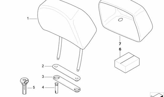 Guide droit OEM 52109155236 pour BMW E60, E61, F07, F10, F11, F01, F02, F04, E70, E71, E72. BMW d'origine.
