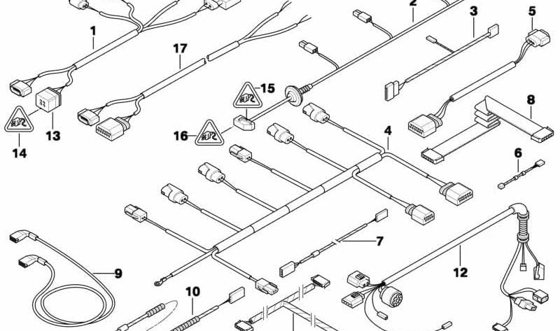 Active Steering Sensor Wiring Kit for BMW 5 Series E60N, E61N, 6 Series E63N (OEM 61129122278). Original BMW.
