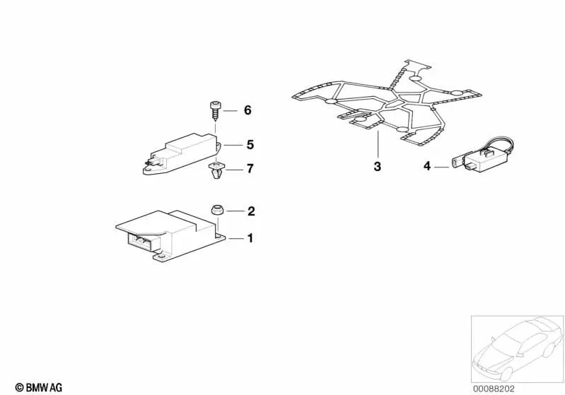 Sensorpolster zur Erkennung des Begleitsitzes für BMW 3 E46, F30, F80 (OEM 52108410249). Original BMW