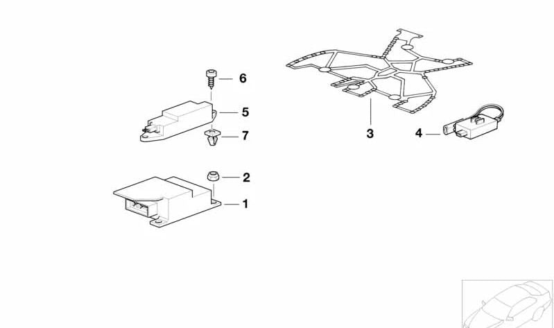 OEM -Seiten -Airbag -Sensor 65776902054 für BMW E36 {316G, 316i, Modelle mit M43 -Motor, Handbuch und automatisch}. Original BMW.