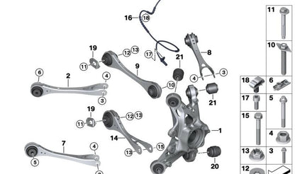 Portador de rueda trasero izquierdo para BMW I12, I12N, I15 (OEM 33336858231). Original BMW