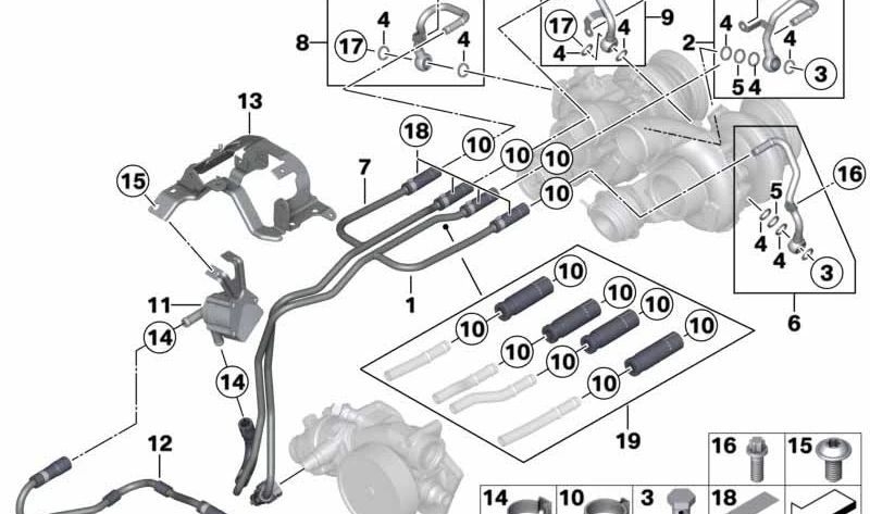 Protección contra el calor para BMW F10, F06, F12, F13 (OEM 11537853849). Original BMW