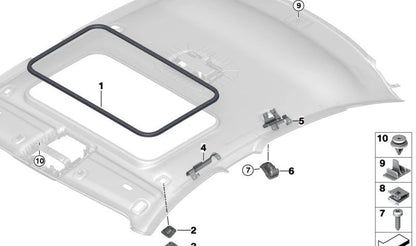 Percha para ropa interior techo OEM 51169232492 para BMW F36, F06, F13. Accesorio original BMW.